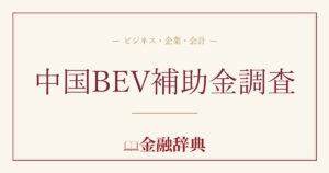 中国BEV補助金調査の解説