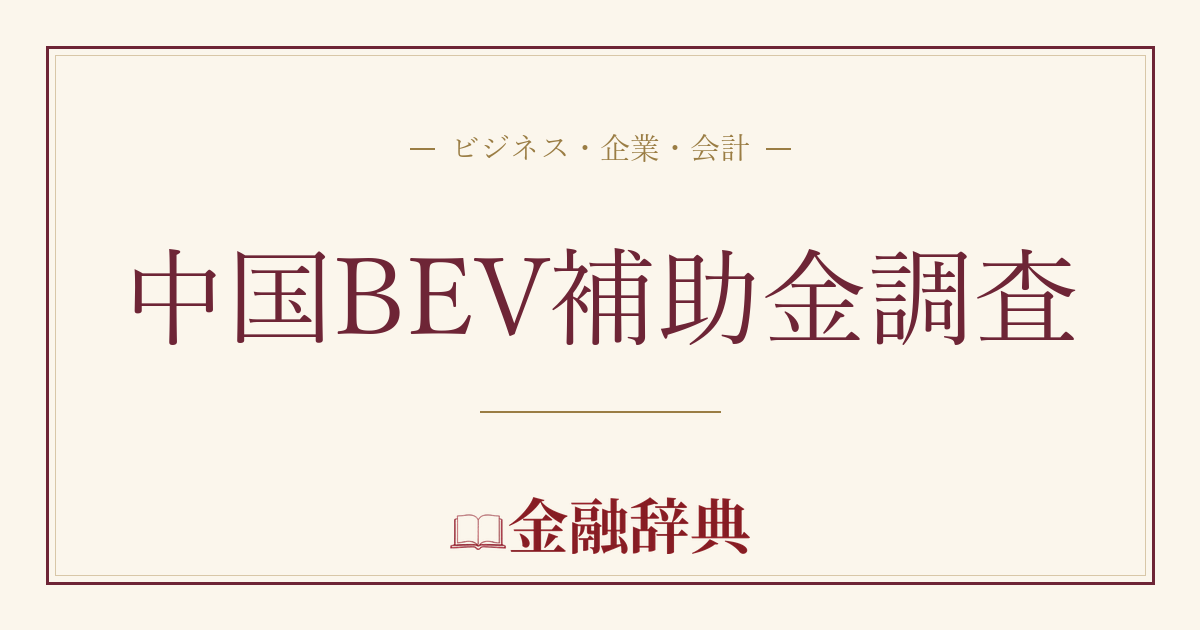 中国BEV補助金調査の解説