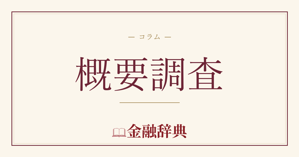 概要調査の解説