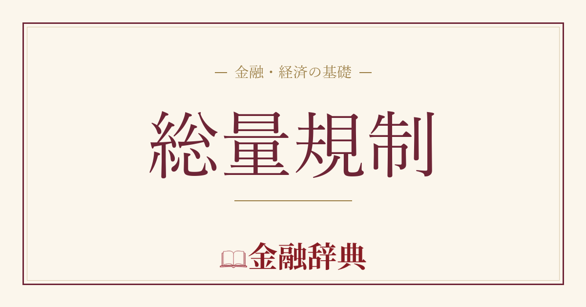 総量規制の解説